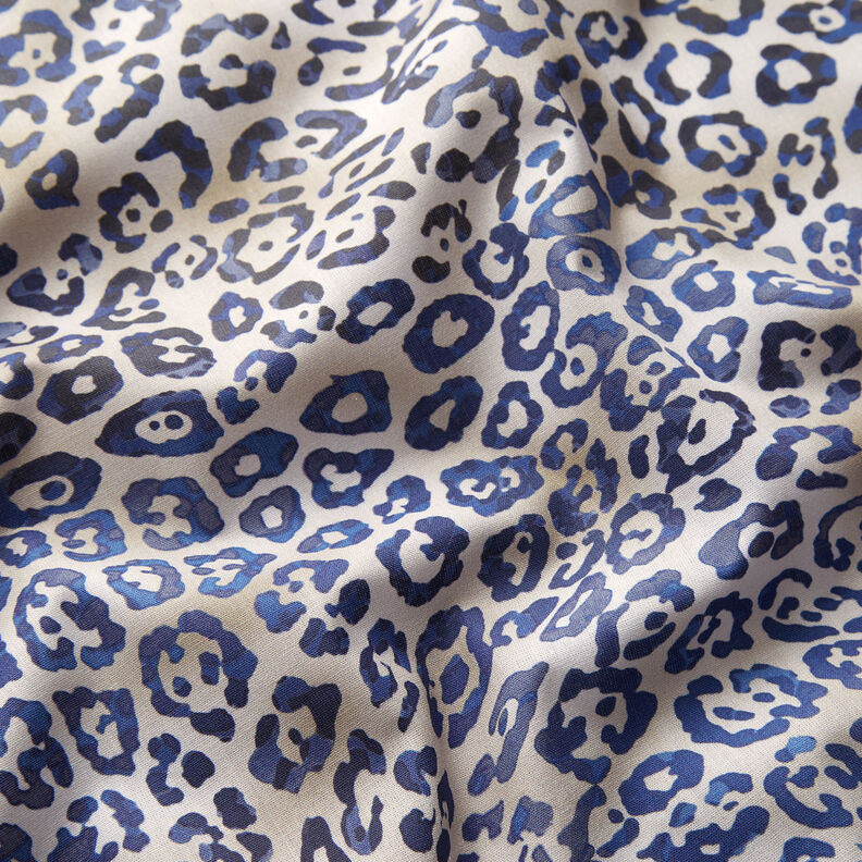 GOTS Bavlněný popelín Leopardí vzor | TCC x LOOKS by Wolfgang Joop – indigová/taupe (šedohnědá),  image number 3