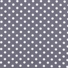 Bavlněný popelín Polka Dots – břidlicově šedá/bílá, 