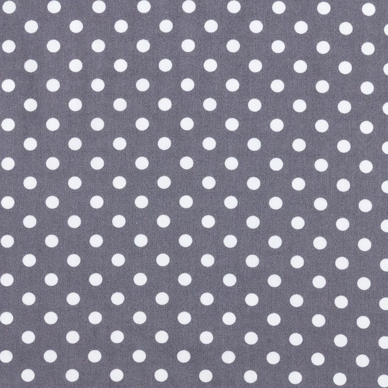 Bavlněný popelín Polka Dots – břidlicově šedá/bílá, image number 1