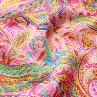 Karnevalová tkanina s barevným paisley vzorem – růžová, 