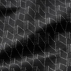 Strečová džínovina s abstraktními kosočtverci – černá, 