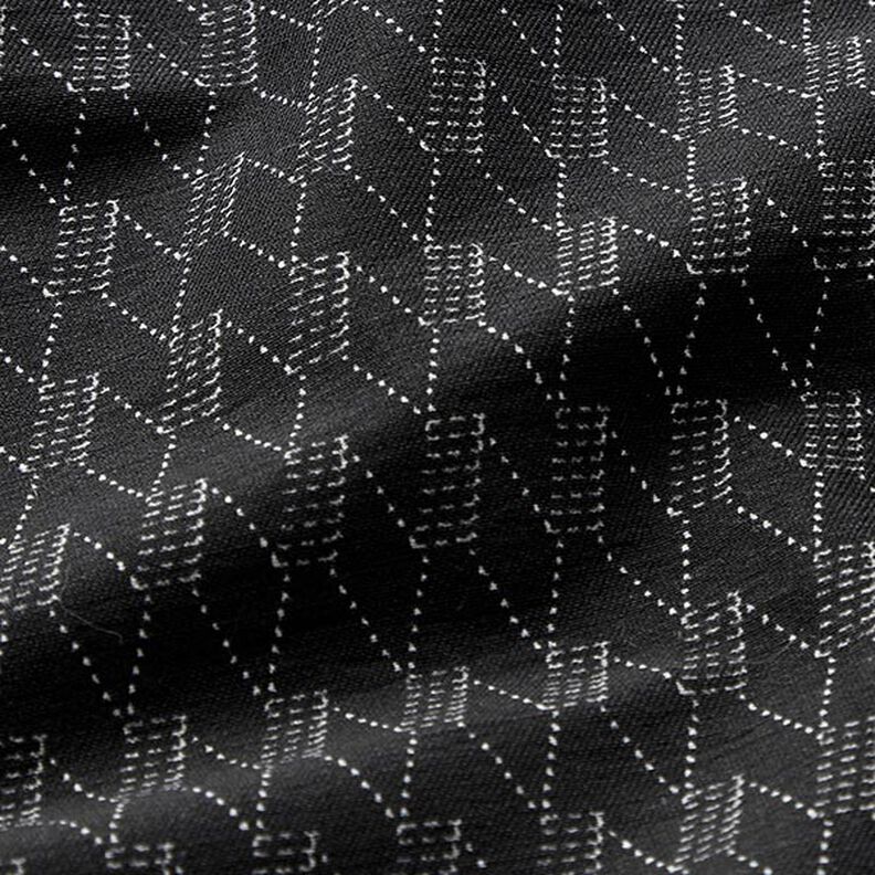 Strečová džínovina s abstraktními kosočtverci – černá,  image number 2