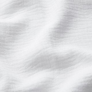 Směs lnu a bavlny Žakár Vlnkový vzor – bílá, 