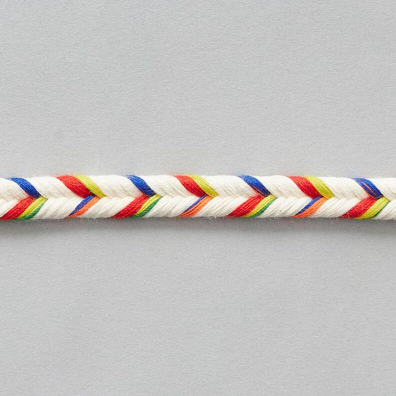 Dvojitě pletená šňůrka [ 10 mm ] – vlněná bílá/namornicka modr,  image number 2