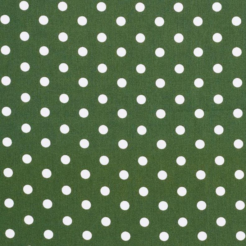 Bavlněný popelín Velké puntíky – tmavě zelená/bílá,  image number 1