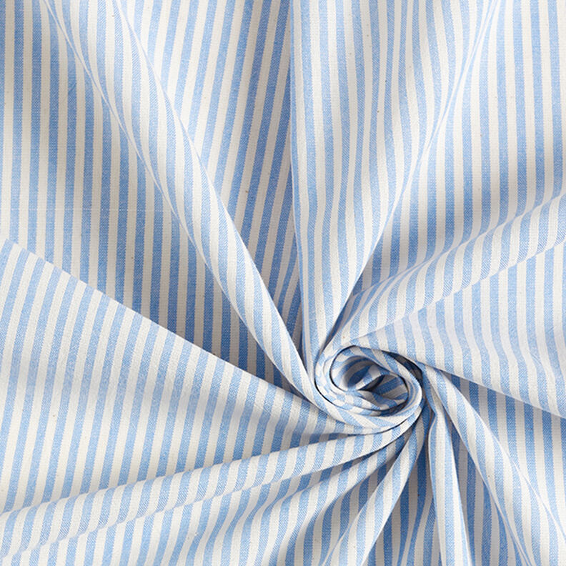 Směs bavlny a viskózy proužky – světle modra/vlněná bílá,  image number 3