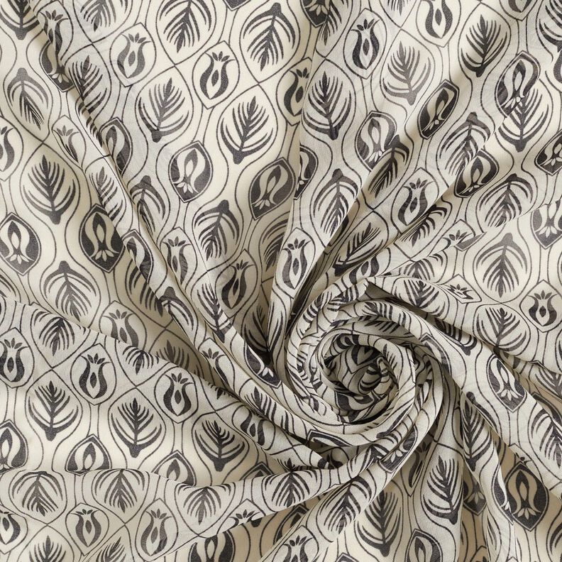Šifonový vzor ve stylu art deco – černá/bílá,  image number 3