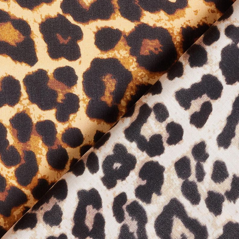 Viskózová tkanina Leopard – béžová/černá,  image number 4