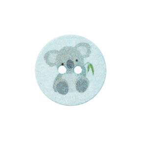 Polyesterový knoflík 2 dírky Recycling Koala [Ø18 mm] – baby modra, 