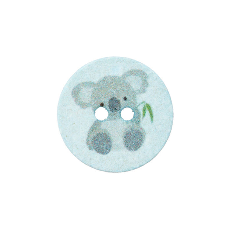 Polyesterový knoflík 2 dírky Recycling Koala [Ø18 mm] – baby modra,  image number 1