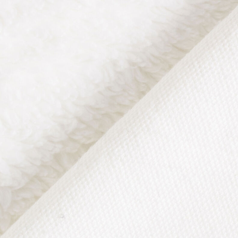 Materiál sherpa Směs s bavlnou Jednobarevné provedení – vlněná bílá, image number 4