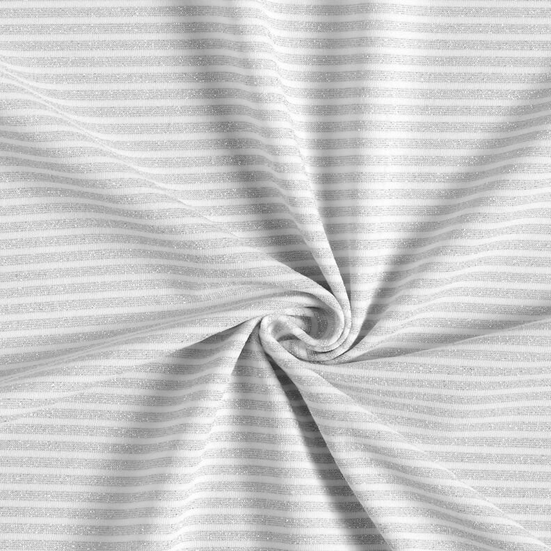 Žerzej s úzkými třpytivými proužky – bílá/stříbrná metalická, image number 4