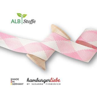 Bio splétané šňůrky Twist Me Flat [35 mm] | Albstoffe – bílá/růžová, 