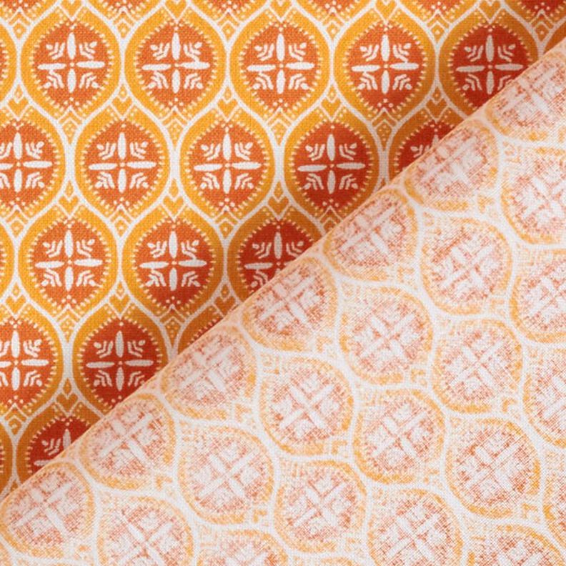 Bavlněný kreton Ornamenty na dlažbě – oranžová,  image number 4