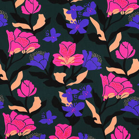 Lenzing Ecovero™ Amira Floral | Nerida Hansen – tmavě zelená/světle fialova, 