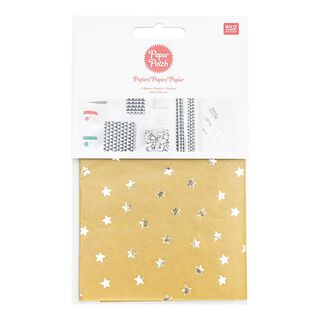 Papírová záplata Sada Hvězdy | Rico Design – hořčicove žlutá/zlatá, 