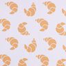 Francouzské froté letní teplákovina Velké croissanty – pastelove šeříková,  thumbnail number 1