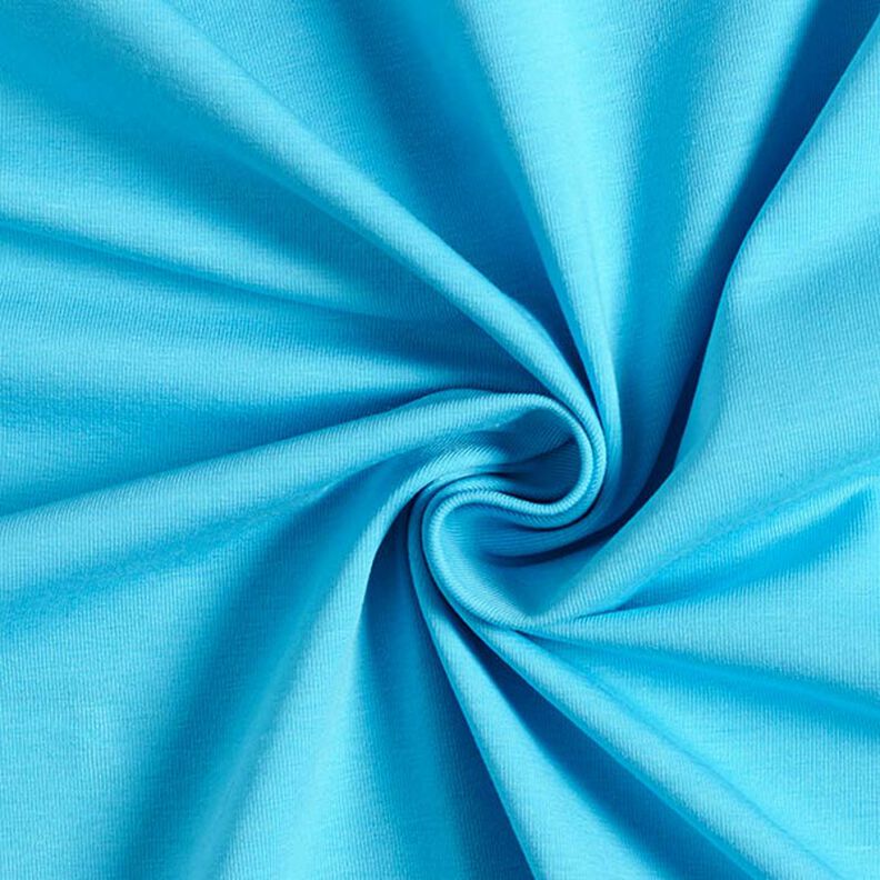 Bavlněný žerzej Medium jednobarevný – tyrkysová,  image number 1