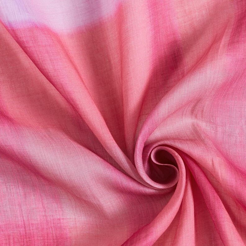 Ramie šifónová batika – výrazná jasně růžová,  image number 4