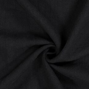 Lněná tkanina směs ramie praná na kameni, vysoká kvalita – černá, 