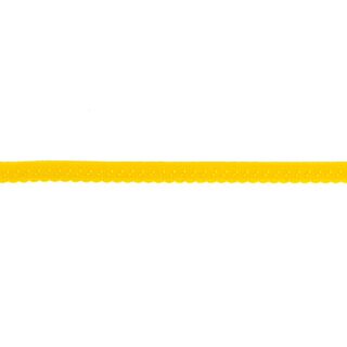 Elastická lemovací stuha Krajka [12 mm] – sluníčkově žlutá, 