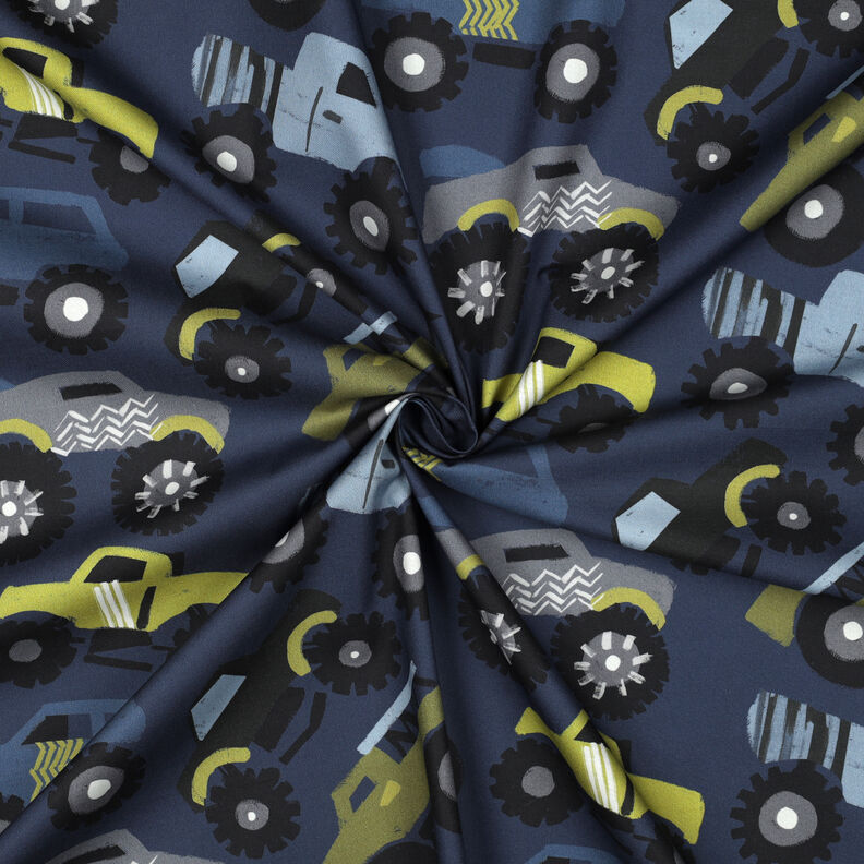 Bavlněný popelín Monstertrucky | Poppy Fabrics – namornicka modr,  image number 3