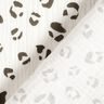 Mušelín / dvojitá mačkaná tkanina Velký leopardí vzor – slonová kost/tmavě šedá,  thumbnail number 4