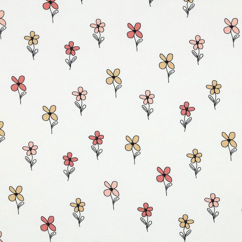 Vaflový žerzej Květiny | Poppy Fabrics – slonová kost/meruňková,  image number 1