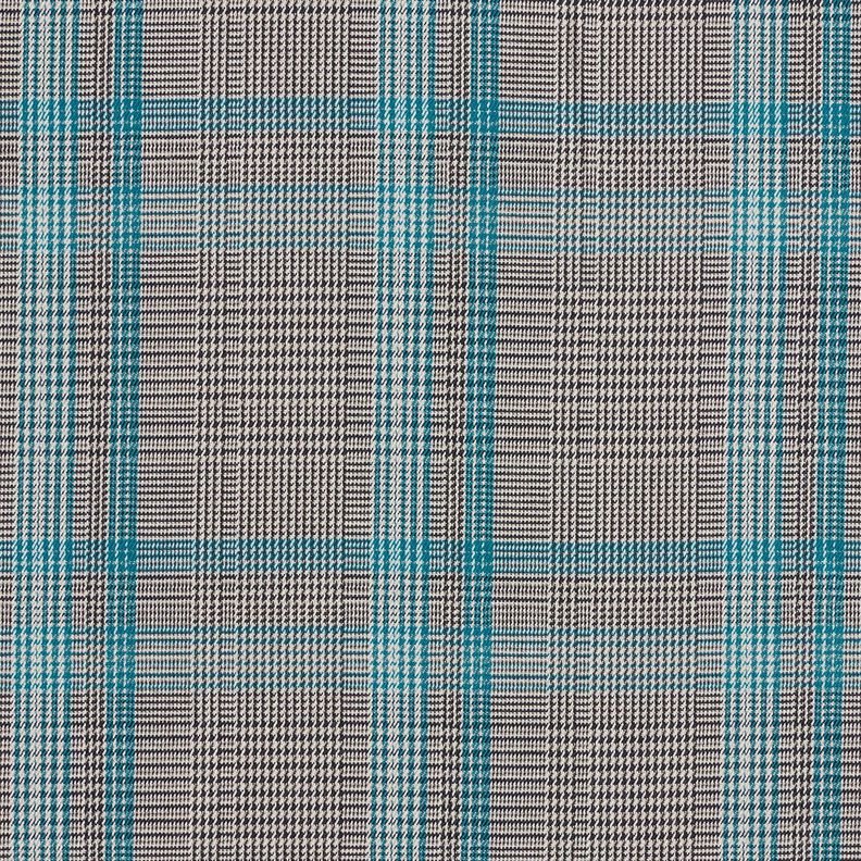 Směs viskózy Glencheck – tyrkysová/černá,  image number 1