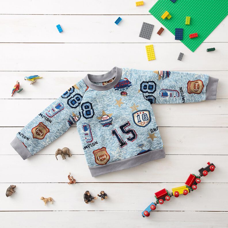 Alpenfleece Kolážová bunda – světle modra/šedá,  image number 5