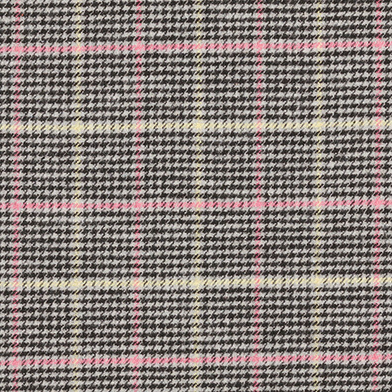 Kabátová tkanina Houndstooth kostkovaná s třpytivým efektem – šedá/černá, image number 1