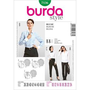Halenka / košilová halenka, Burda 7136, 