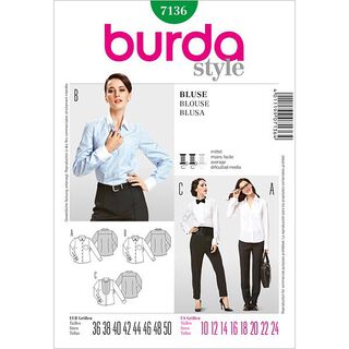 Halenka / košilová halenka, Burda 7136, 
