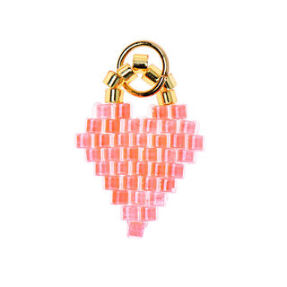 Přívěsek Brick Stitch Heart [11 mm  x 16 mm] | Rico Design – oranžová, 