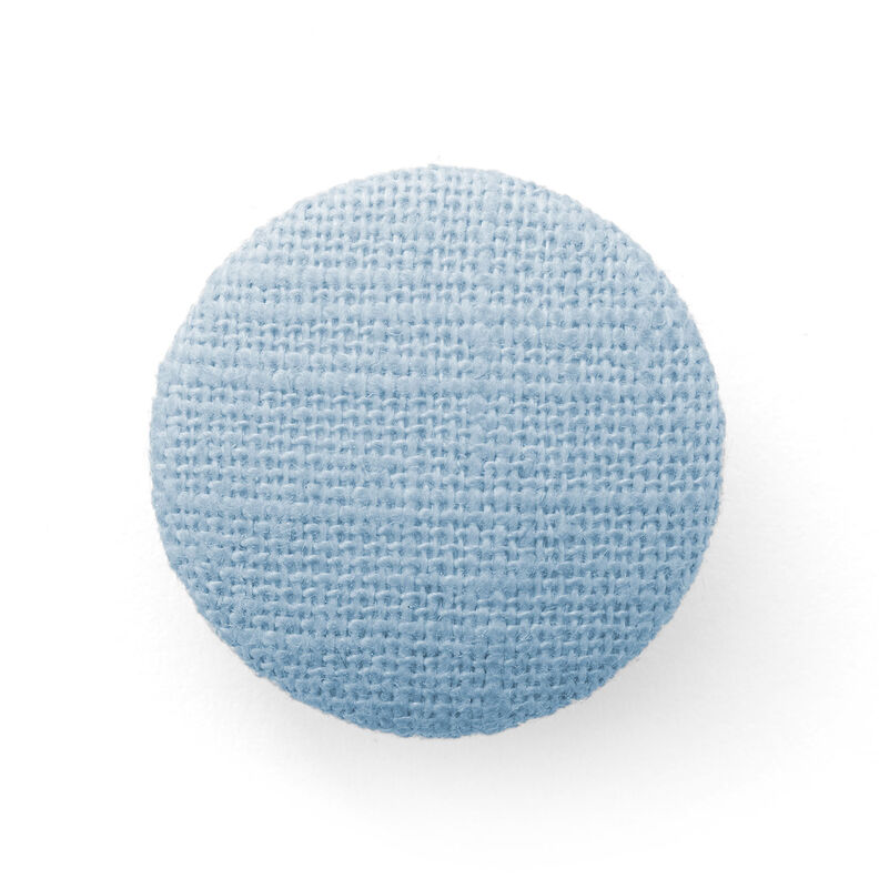 Potažený knoflík, Len Medium – světle modra,  image number 1