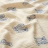 Mušelín / dvojitá mačkaná tkanina vyšívané ryby | Poppy Fabrics – vlněná bílá/královská modr,  thumbnail number 2