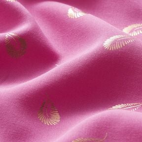 Viskózová tkanina potisk peří – pink, 