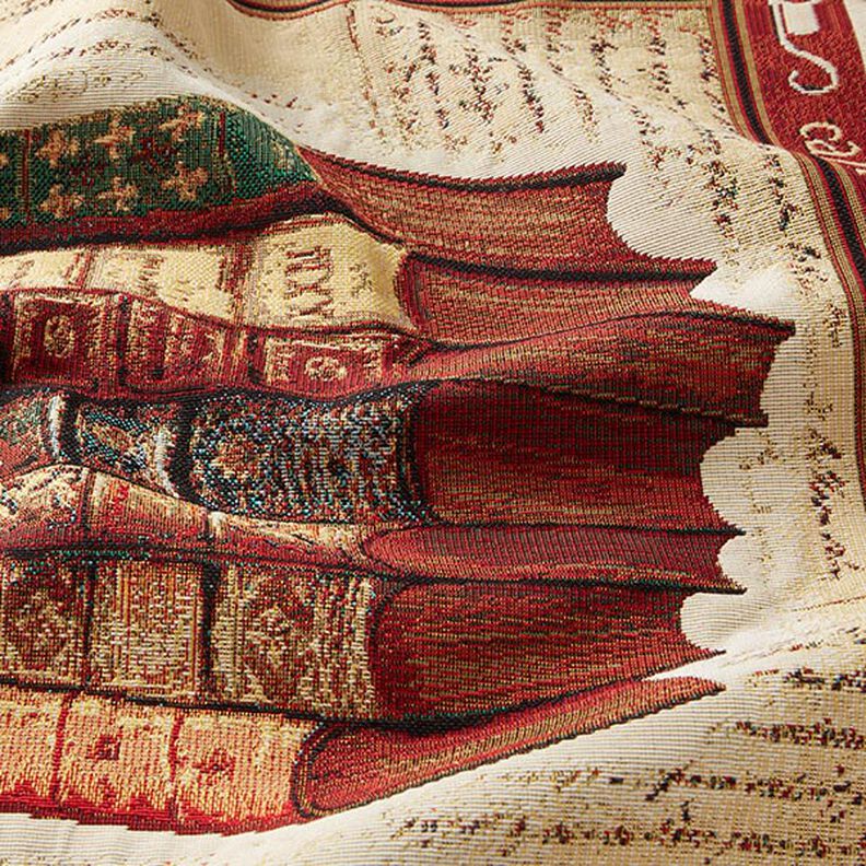 Dekorační látka kusový gobelín Knihy – béžová,  image number 2