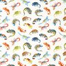 Bavlněný žerzej drzí chameleoni digitální potisk | by Poppy – vlněná bílá,  thumbnail number 1