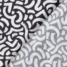 Viskózová tkanina Abstraktní vlnovky – černá/bílá | Zbytek 70cm,  thumbnail number 4