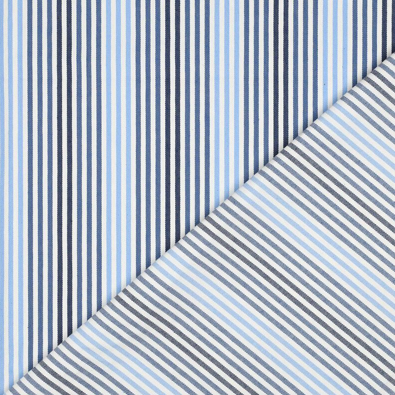 Denim Směs s bavlnou Pruhy | Poppy Fabrics – džínově modrá/vlněná bílá,  image number 4