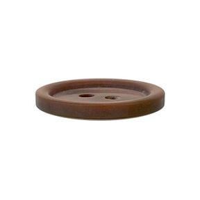 Plastový dvoudírkový knoflík Basic - hnědá, 