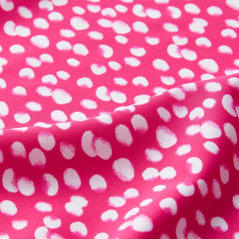 Látka na plavky mini puntíky – výrazná jasně růžová/bílá,  image number 2