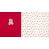 Panel Francouzské froté letní teplákovina Vánoční plyšový medvídek – vlněná bílá/červená,  thumbnail number 1