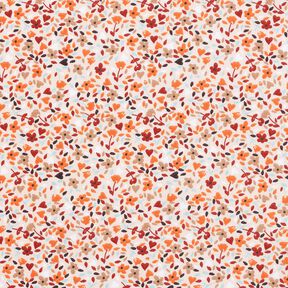 Bavlněná látka Kreton Rozptýlené květy – rose/broskvově oranžová,  Bavlněná látka Kreton Rozptýlené květy – rose/broskvově oranžová,