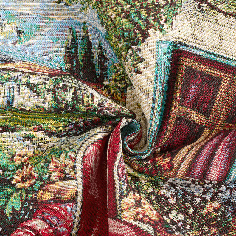 Dekorační panel Gobelín Vespa – karmínově červená/světle béžová,  image number 3