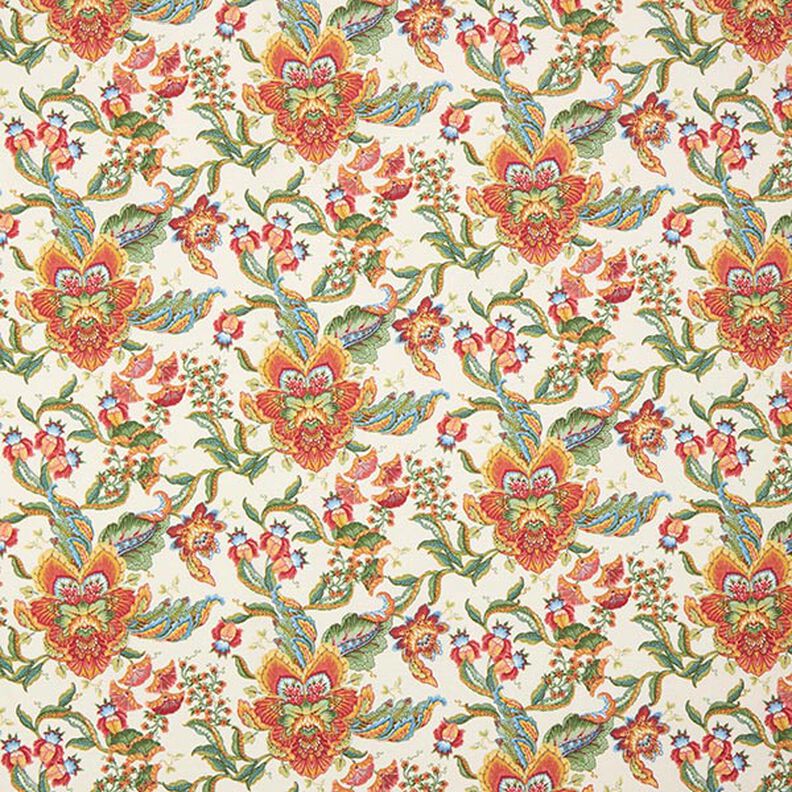 Dekorační látka Plátno Orientální květinové ornamenty 280 cm – přírodni/zelená,  image number 1