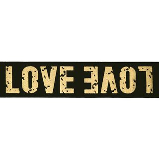 Elastická stuha LOVE [ Šířka: 40 mm ] – černá/zlatá, 