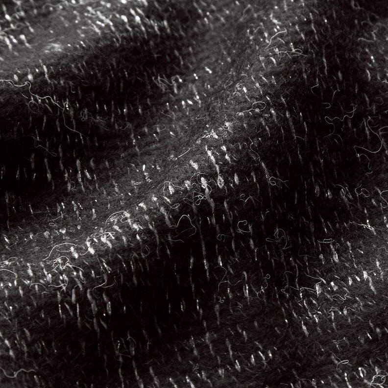 Úplet ze směsi vlny s třpytkami a melírem – černá/stříbrná metalická,  image number 3