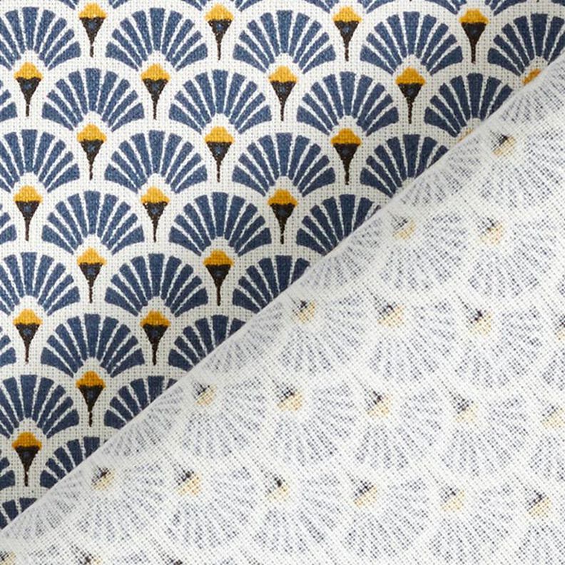 Povrstvená bavlna malé vějířky – džínově modrá,  image number 4